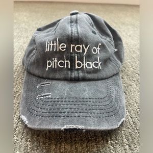 Brand new, never worn, grey, distressed hat